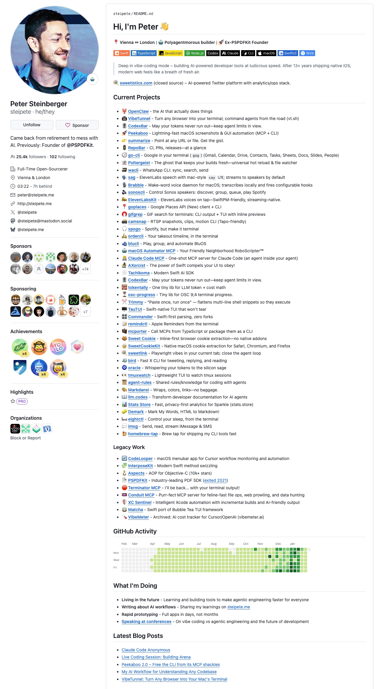 Peter Steinberger github主页
